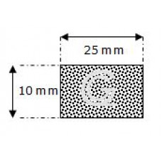 Rechthoekig mosrubber snoer | 10 x 25 mm | rol 50 meter